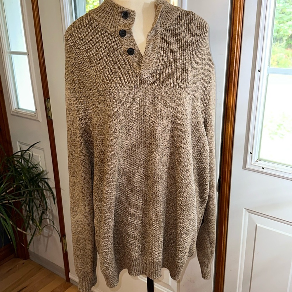 Chaps Button Neck Knit Sweater